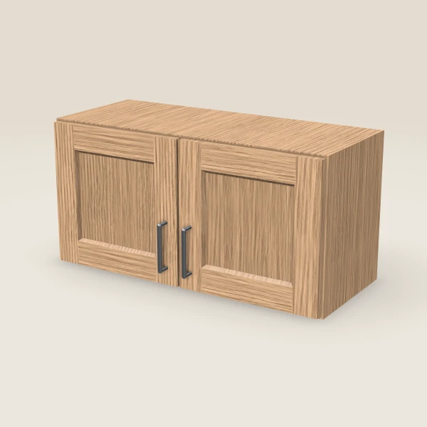 30" Wall Cabinet — 15" High, Double Door — Homestead Oak, 3D picture