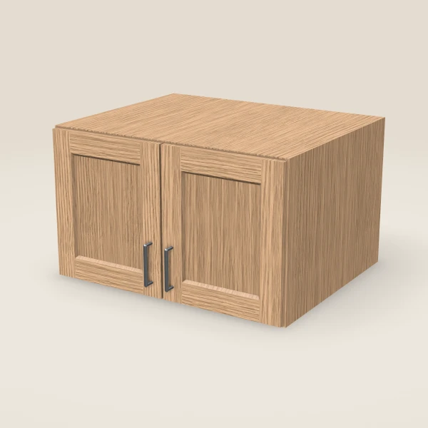 30" Wall Cabinet — 18" High, 24" Deep, Double Door — Homestead Oak, 3D picture