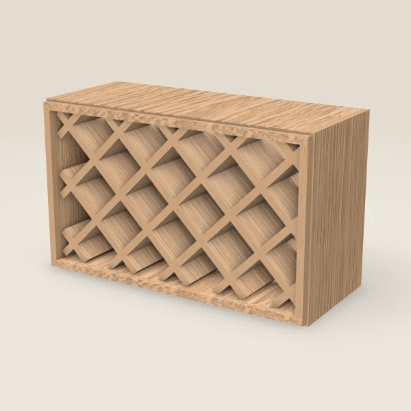 30" Wine Rack Wall Cabinet — 18" High — Homestead Oak, 3D picture