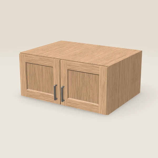 33" Wall Cabinet — 15" High, 24" Deep, Double Door — Homestead Oak, 3D picture