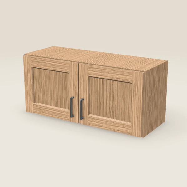 33" Wall Cabinet — 15" High, Double Door — Homestead Oak, 3D picture