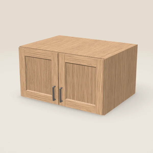 33" Wall Cabinet — 18" High, 24" Deep, Double Door — Homestead Oak, 3D picture