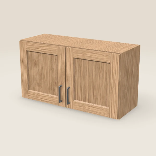 33" Wall Cabinet — 18" High, Double Door — Homestead Oak, 3D picture