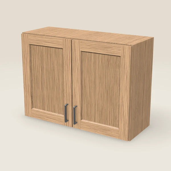 33" Wall Cabinet — 24" High, Double Door — Homestead Oak, 3D picture