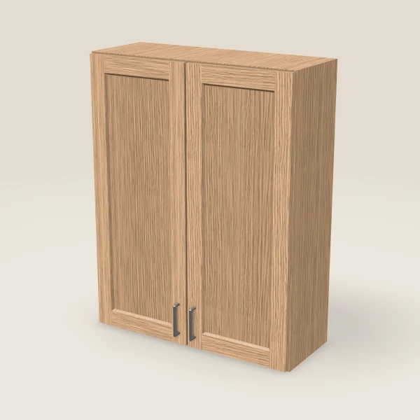 33" Wall Cabinet — 42" High, Double Door — Homestead Oak, 3D picture