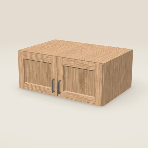 36" Wall Cabinet — 15" High, 24" Deep, Double Door — Homestead Oak, 3D picture
