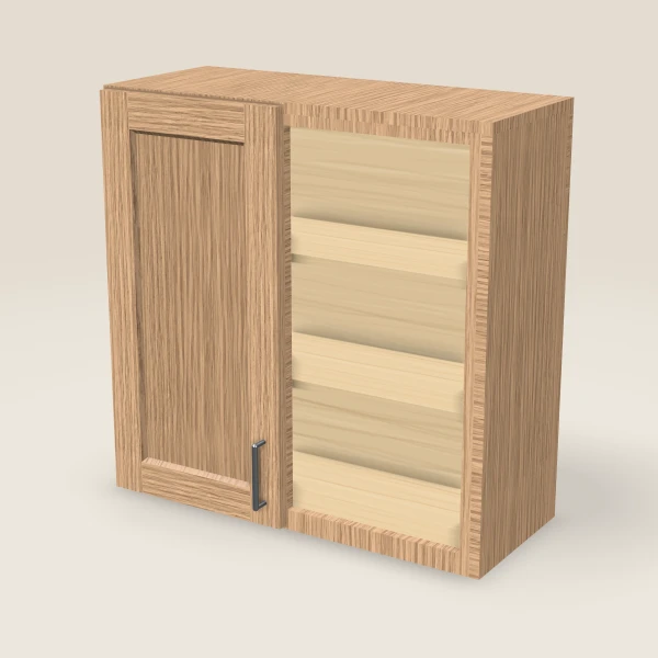 Wall Blind Corner — 30" High — Homestead Oak, 3D picture