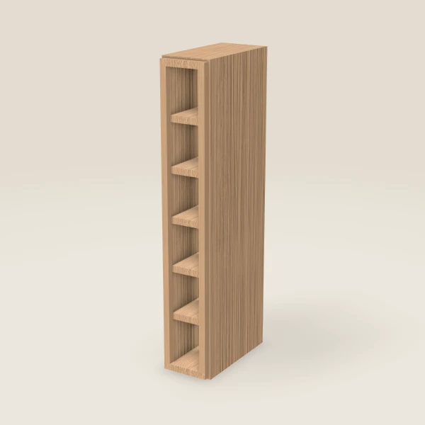 6" Wall Cube — 36" High, 6 Cubes — Homestead Oak, 3D picture