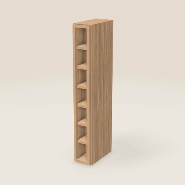 6" Wall Cube — 42" High, 7 Cubes — Homestead Oak, 3D picture