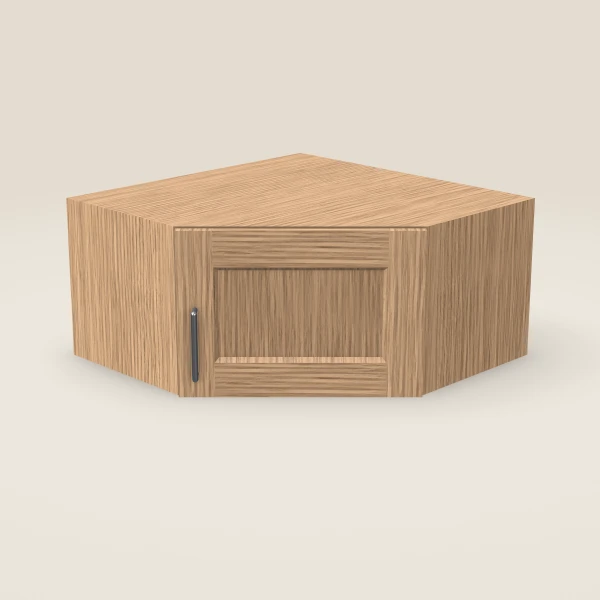 24" Wall Diagonal Corner — 12" High — Homestead Oak, 3D picture