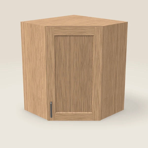 24" Wall Diagonal Corner — 30" High — Homestead Oak, 3D picture