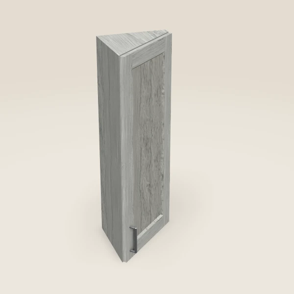 12" Wall End Angle Cabinet — 36" High — Nova Light Grey, 3D picture