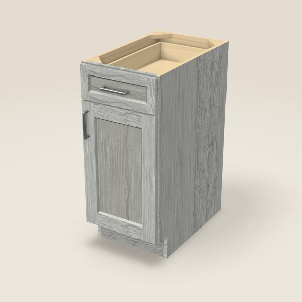 15" Base Cabinet — Nova Light Grey, 3D picture