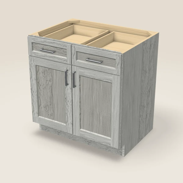 33" Base Cabinet — Double Door — Nova Light Grey, 3D picture