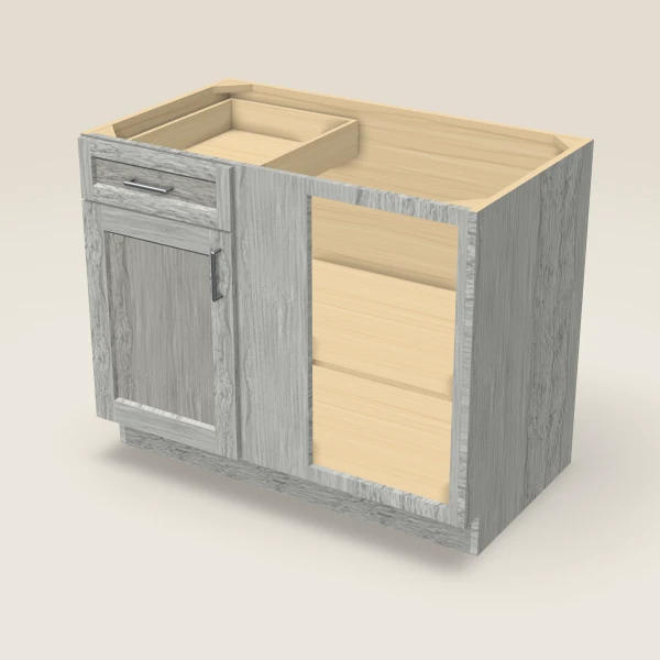 Base Blind Corner — fills 45–48" — Nova Light Grey, 3D picture