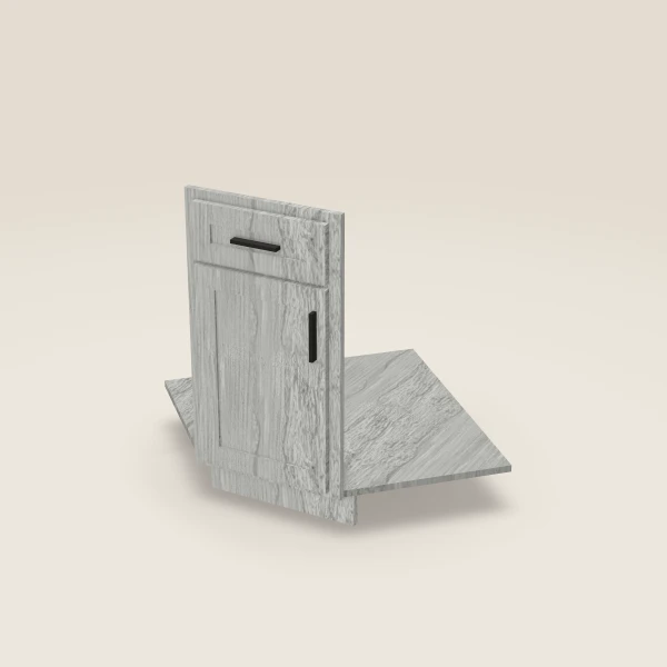 Diagonal Corner Sink Front Kit — 36", Not a Cabinet — Nova Light Grey, 3D picture