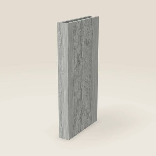 3" Boxed Column, Wall — 30" High, 15" Deep — Nova Light Grey, 3D picture