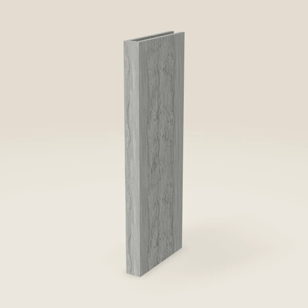 3" Boxed Column, Wall — 42" High, 15" Deep — Nova Light Grey, 3D picture