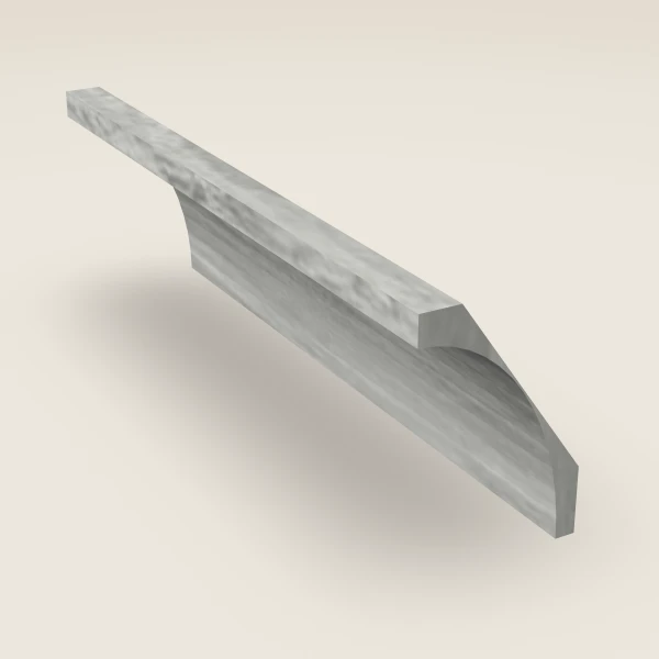 Large Cove Crown Molding — 4" × 96" — Nova Light Grey, 3D picture