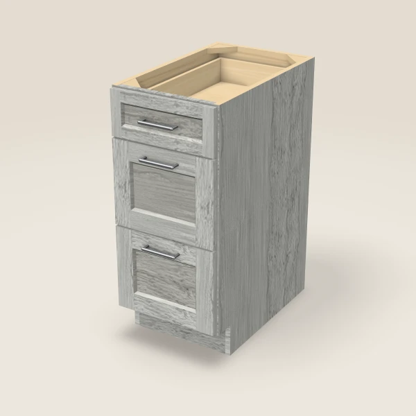 15" 3-Drawer Base — Nova Light Grey, 3D picture