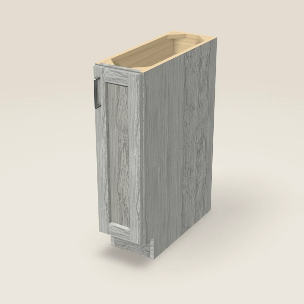 9" Full Height Base Cabinet — Nova Light Grey, 3D picture