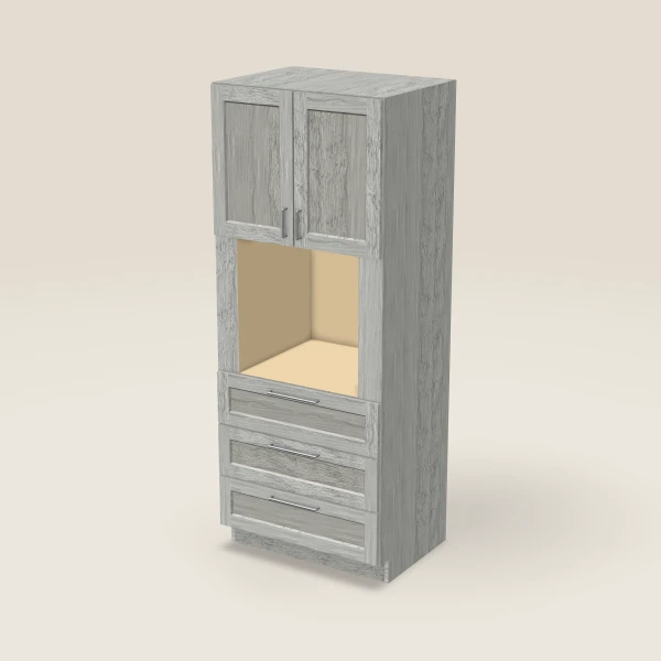 33" Oven Cabinet — 84" High — Nova Light Grey, 3D picture