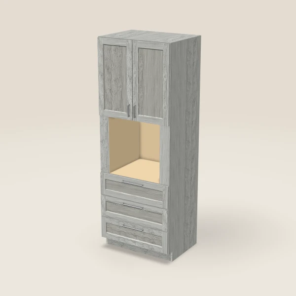 33" Oven Cabinet — 90" High — Nova Light Grey, 3D picture