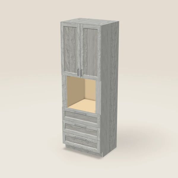 33" Oven Cabinet — 96" High — Nova Light Grey, 3D picture