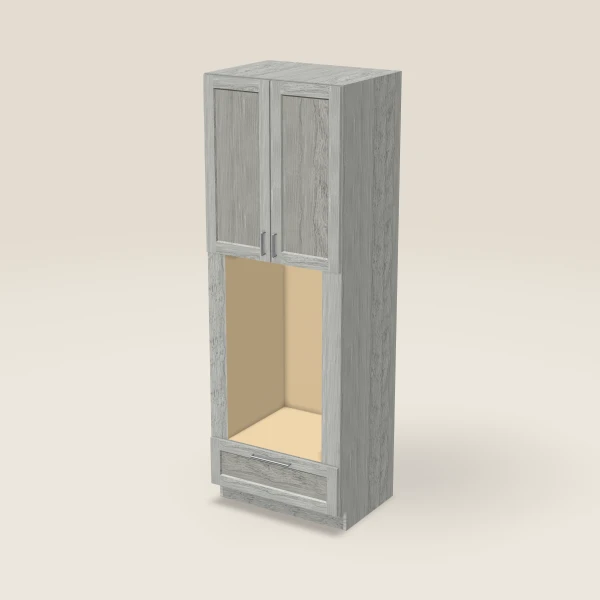 33" Oven Cabinet with Microwave Opening — 96" High — Nova Light Grey, 3D picture