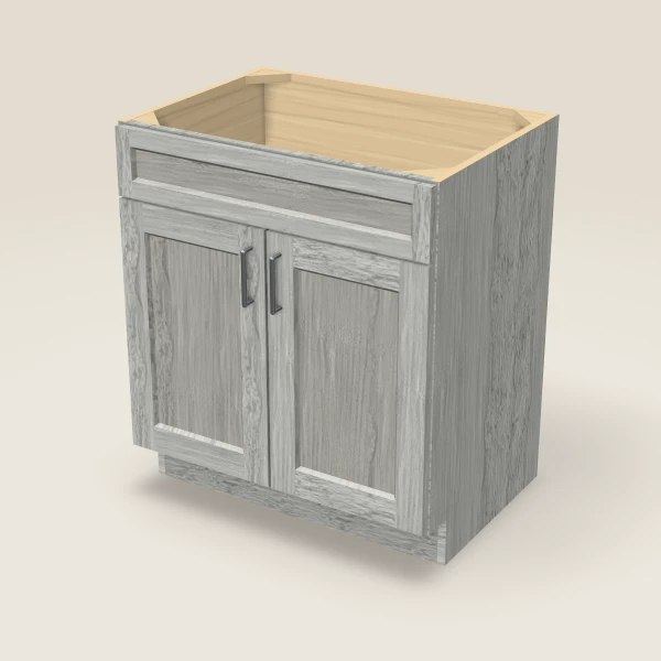 30" Vanity, Doors Only — Nova Light Grey, 3D picture