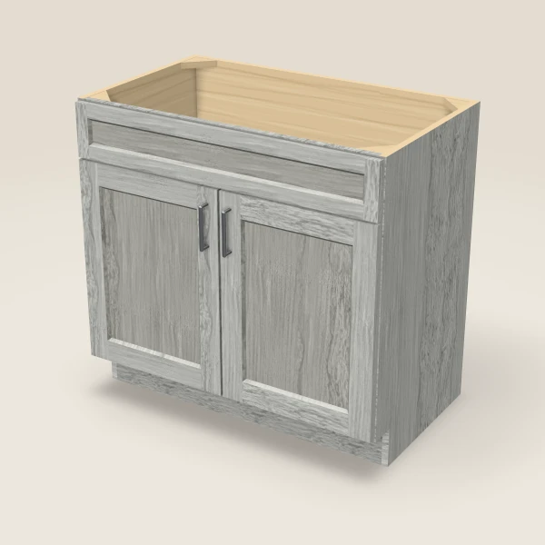 36" Vanity, Doors Only — Nova Light Grey, 3D picture