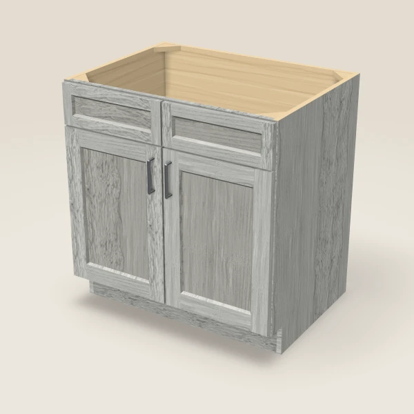 33" Sink Base — Double Door, 3D picture