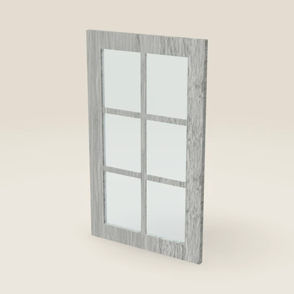 Puerta de vidrio con parteluces para W1830 (17½" × 29-5/16"), imagen en 3D