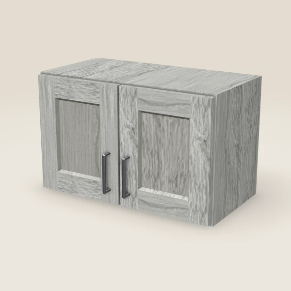 24" Wall Cabinet — 15" High, Double Door — Nova Light Grey, 3D picture