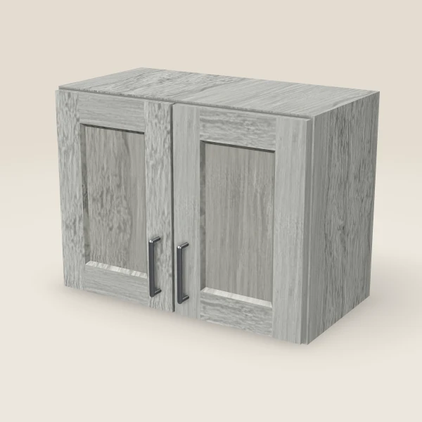 24" Wall Cabinet — 18" High, Double Door — Nova Light Grey, 3D picture