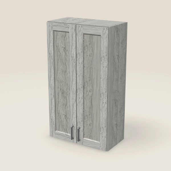 24" Wall Cabinet — 42" High, Double Door — Nova Light Grey, 3D picture