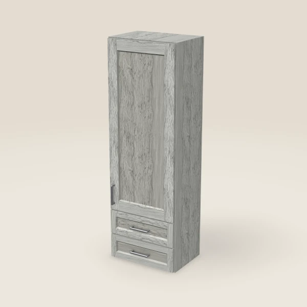 18" Wall Cabinet with 2 Drawers — 54" High — Nova Light Grey, 3D picture