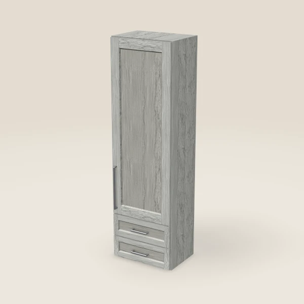 18" Wall Cabinet with 2 Drawers — 60" High — Nova Light Grey, 3D picture
