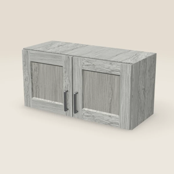 30" Wall Cabinet — 15" High, Double Door — Nova Light Grey, 3D picture