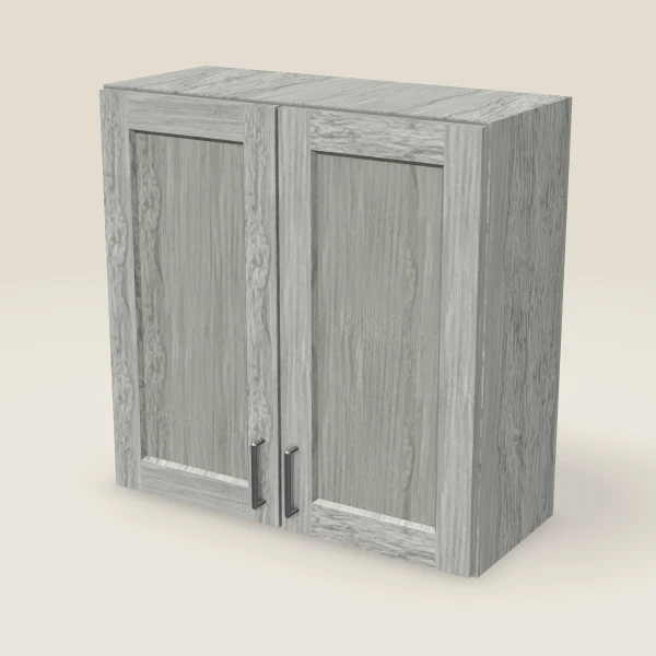 30" Wall Cabinet — 30" High, Double Door — Nova Light Grey, 3D picture