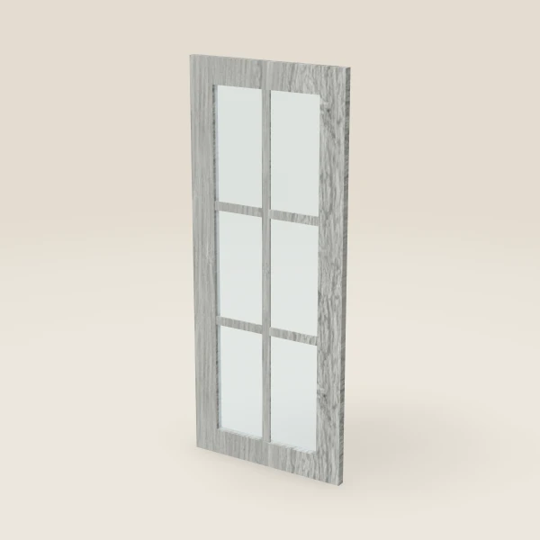 Glass Door with Mullion for W3036B (14-11/16" × 35-5/16") — Nova Light Grey, 3D picture