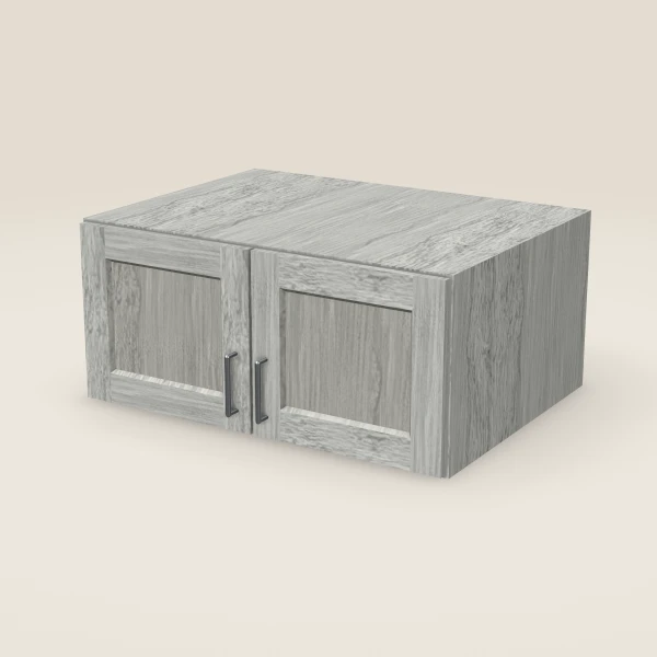 33" Wall Cabinet — 15" High, 24" Deep, Double Door, 3D picture