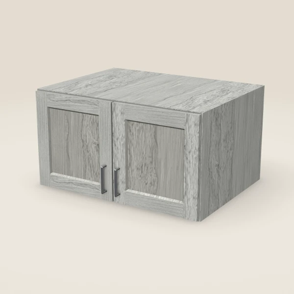 33" Wall Cabinet — 18" High, 24" Deep, Double Door — Nova Light Grey, 3D picture