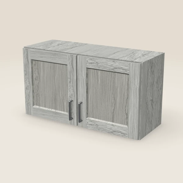 33" Wall Cabinet — 18" High, Double Door — Nova Light Grey, 3D picture