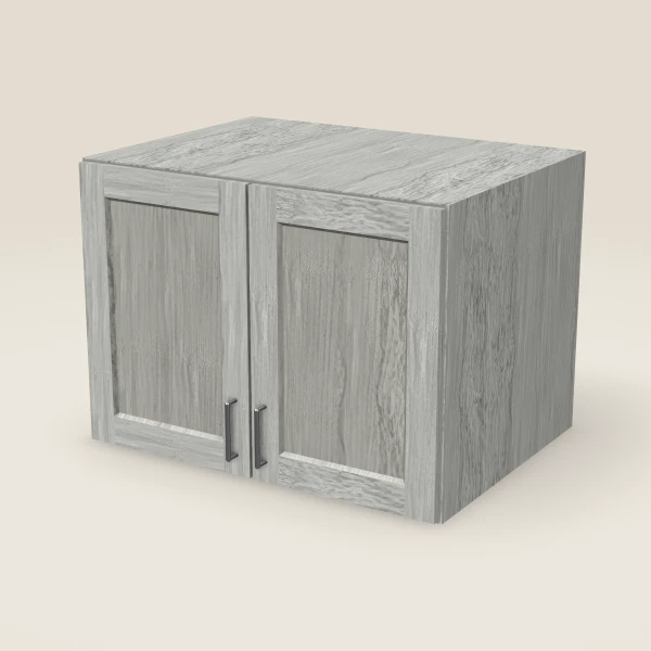 33" Wall Cabinet — 24" High, 24" Deep, Double Door — Nova Light Grey, 3D picture