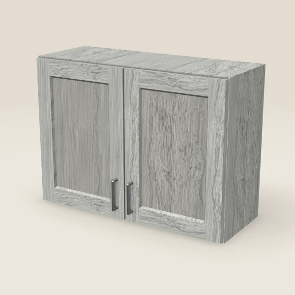 33" Wall Cabinet — 24" High, Double Door, 3D picture