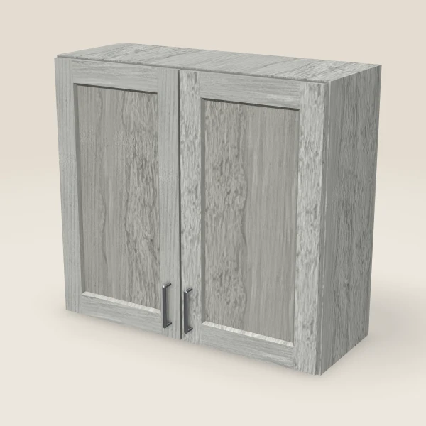 33" Wall Cabinet — 30" High, Double Door — Nova Light Grey, 3D picture