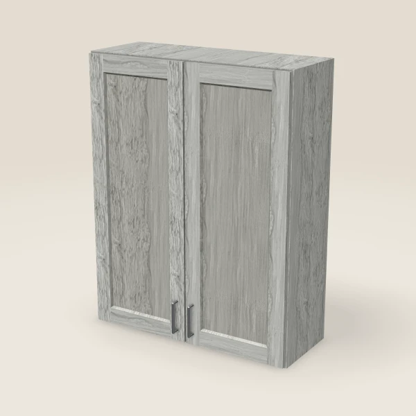 33" Wall Cabinet — 42" High, Double Door — Nova Light Grey, 3D picture