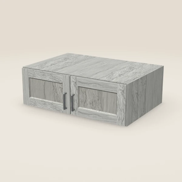 36" Wall Cabinet — 12" High, 24" Deep, Double Door — Nova Light Grey, 3D picture
