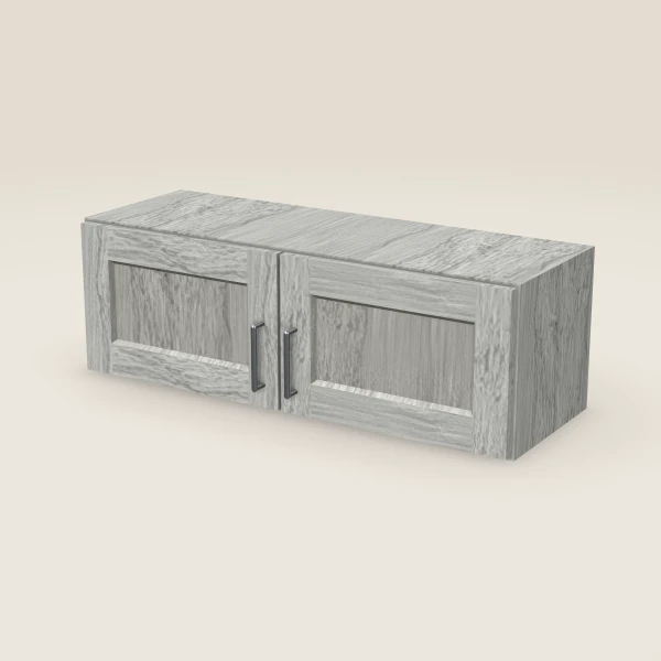 36" Wall Cabinet — 12" High, Double Door — Nova Light Grey, 3D picture